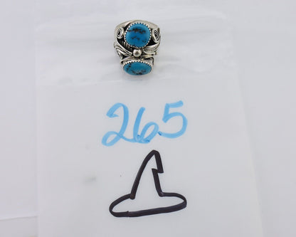 Mens Navajo Ring 925 Silver Sleeping Beauty Turquoise Native Artist C.80's