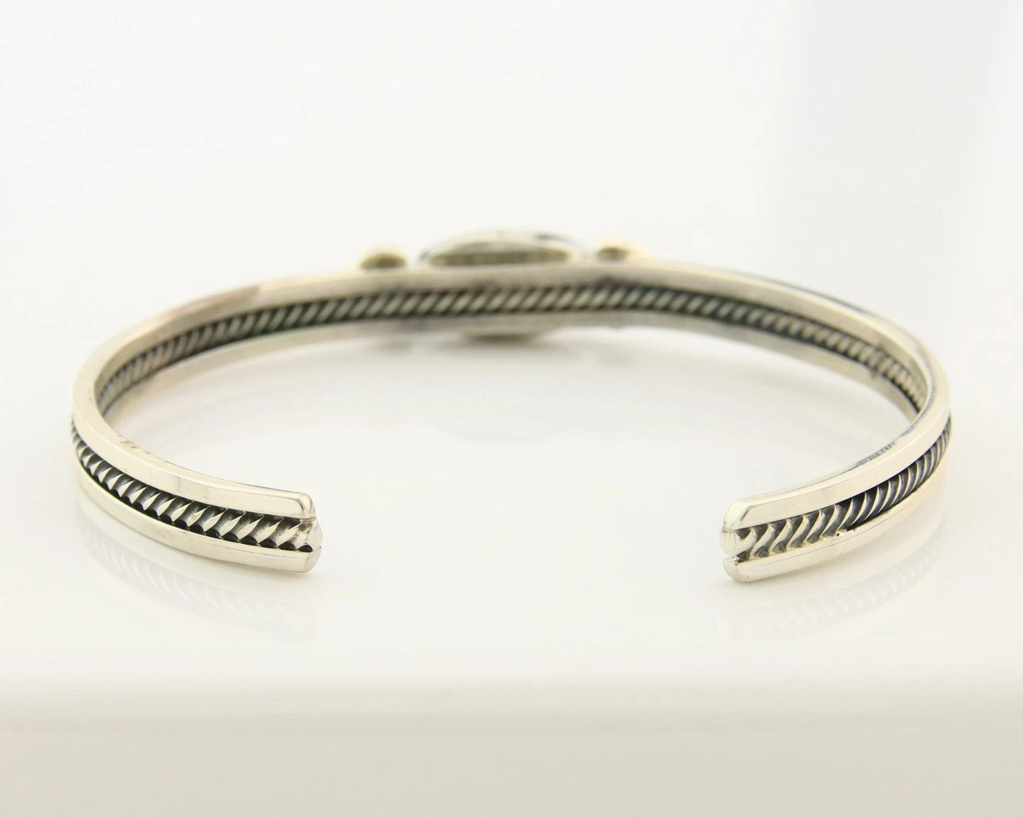 Navajo Cuff Bracelet Sterling Silver Black Onyx Handmade Vintage