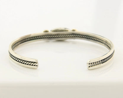 Navajo Cuff Bracelet Sterling Silver Black Onyx Handmade Vintage