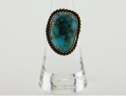 Navajo Ring 925 Silver Blue Turquoise Native American Artist C.80's