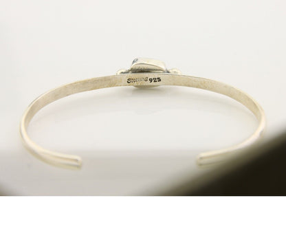 Navajo Bracelet .925 Silver Mediterranean Red Coral Cuff Native Artist C.80's