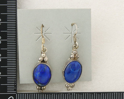 Navajo Earrings 925 Silver Natural Lapis Native American Artist C.80's