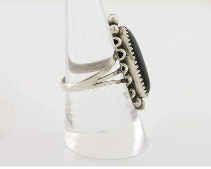 Navajo Handmade Ring 925 Silver Black Onyx Artist Signed SC C.80's