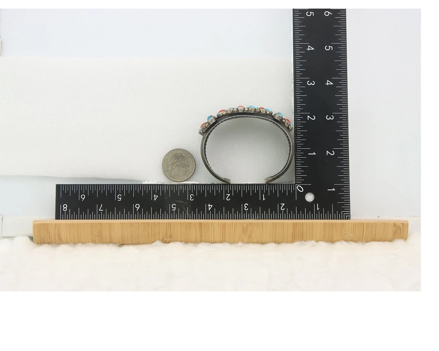 Navajo Cuff Bracelet Sterling Silver Natural Gemstone Vintage Handmade