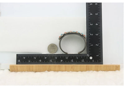 Navajo Cuff Bracelet Sterling Silver Natural Gemstone Vintage Handmade