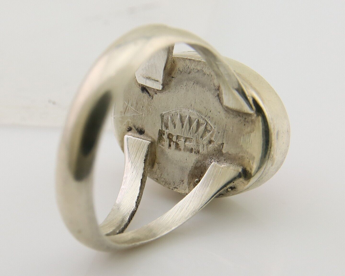 Navajo Ring 925 Sterling Silver Natural Gemstones Artist Signed Sunrise C.80's