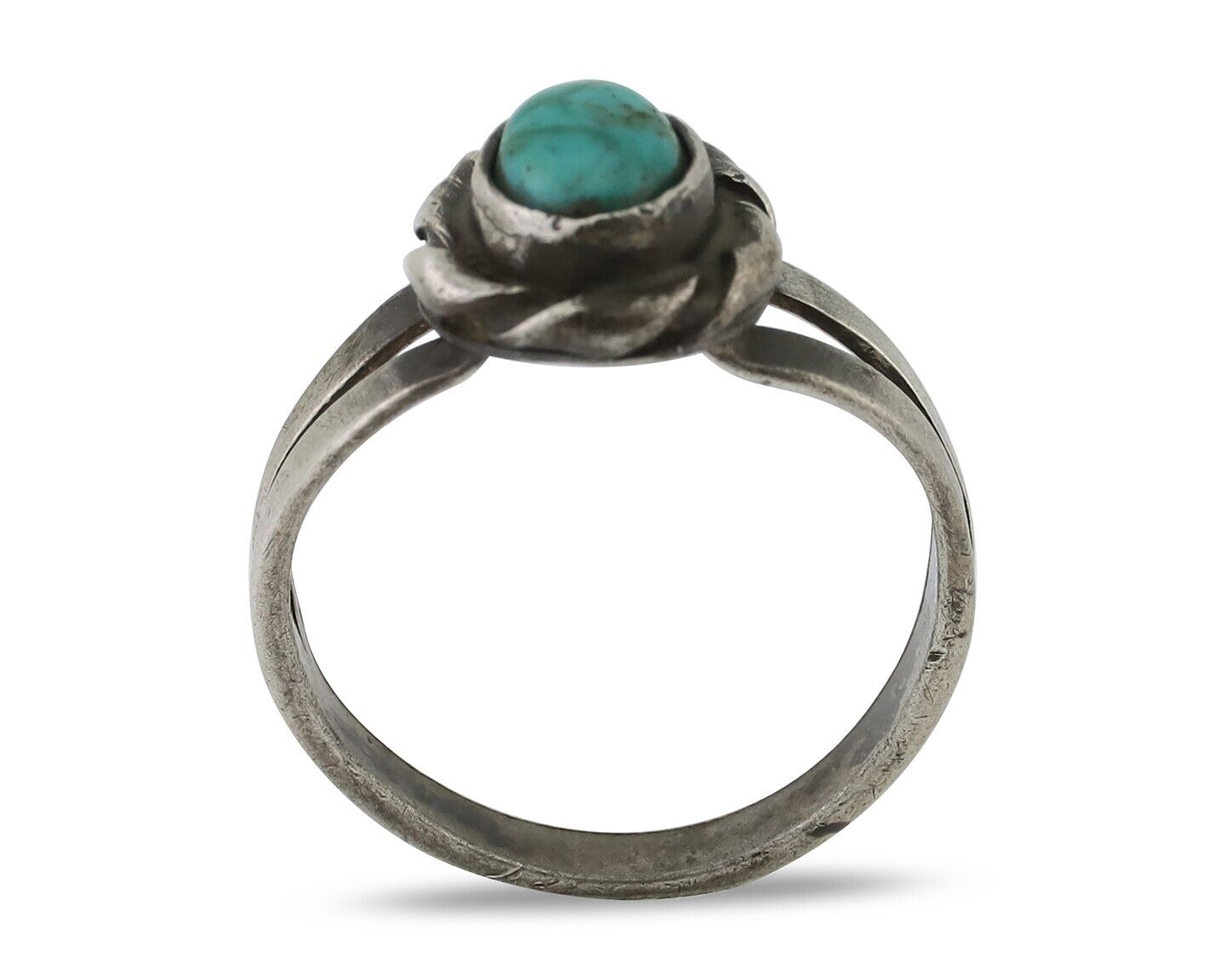 Navajo Ring 925 Silver Kingman Turquoise Native American Artist C.80's