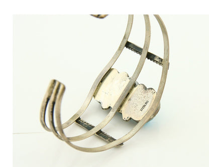 Navajo Bracelet 925 Silver Natural Blue Turquoise Native American Artist C.80s