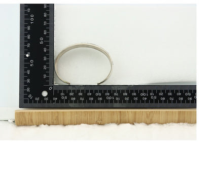 Vintage Navajo Bangle Bracelet Sterling Silver Hand Stamped Signed AA