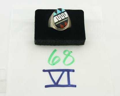 Vintage Zuni Ring 925 Sterling Authentic Natural Gemstone Handmade Size 11