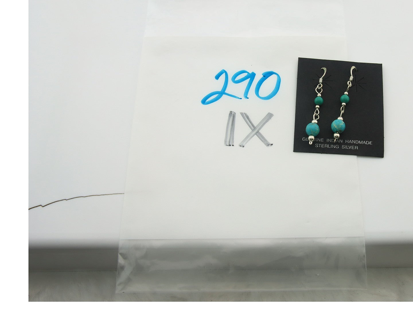 Navajo Dangle Earrings Sterling Silver Natural Turquoise Vintage Handmade