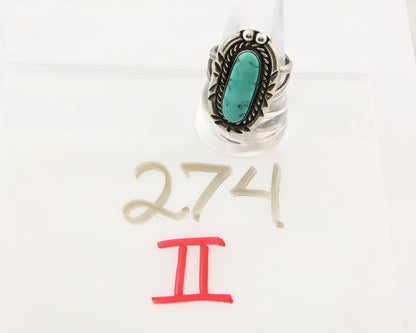Navajo Ring 925 Sterling Natural Mined Turquoise Handmade C.80's Size 9.5