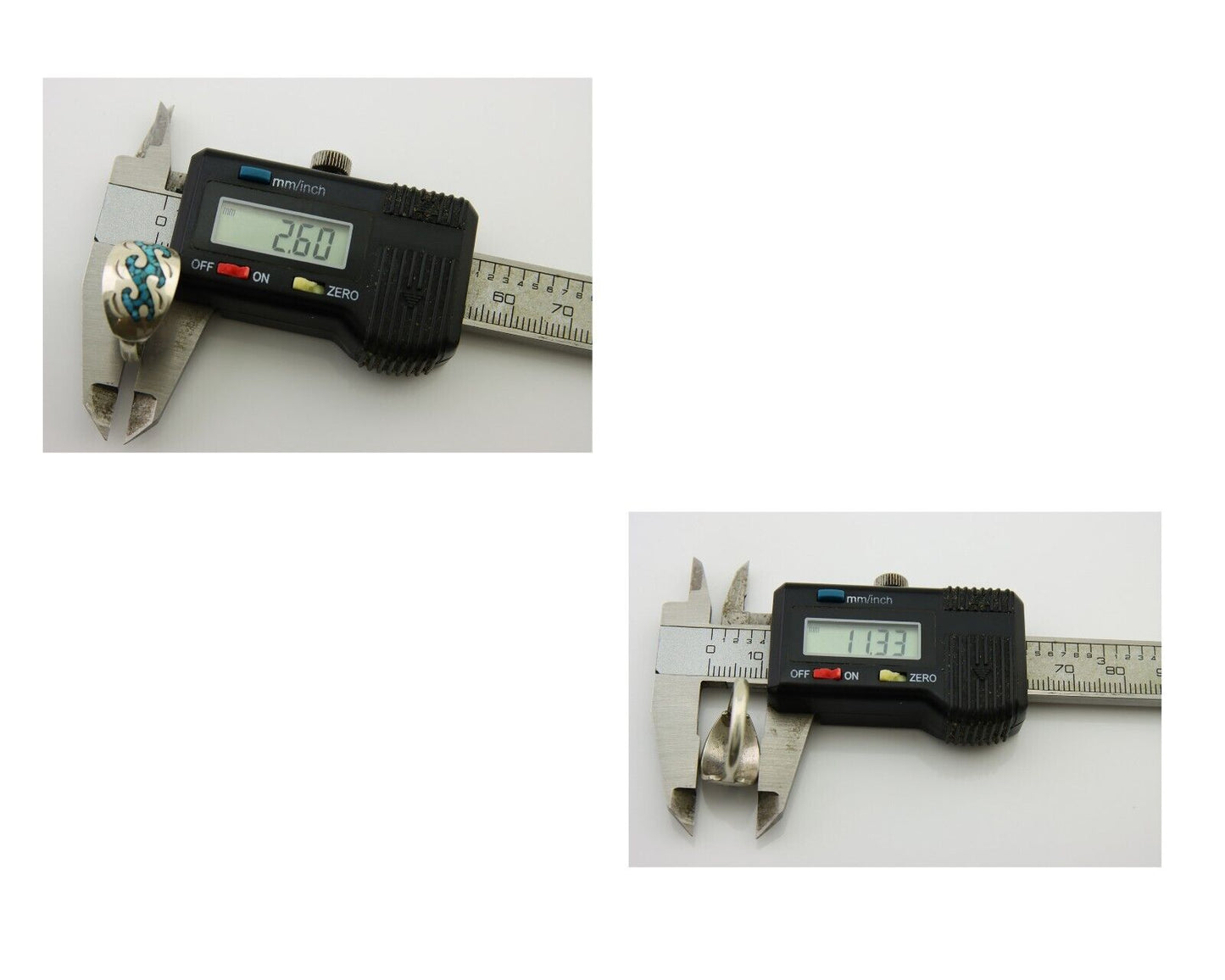 Navajo Wave Ring 925 Silver Turquoise Native Artist C.80's