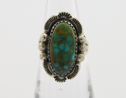 Navajo Ring 925 Silver Natural Turquoise Artist Signed Anna Begay C.80's