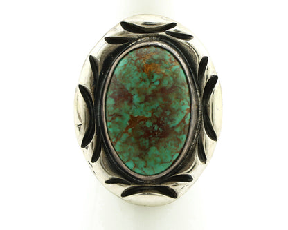Navajo Ring 925 Silver Spiderweb Bisbee Turquoise Signed C Montoya C.80's