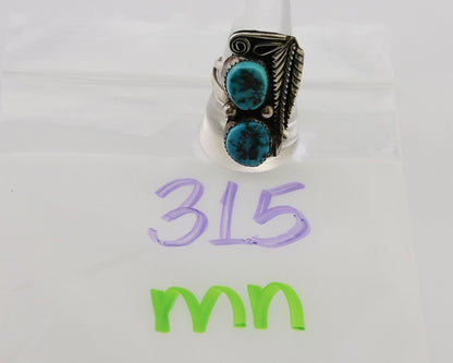 Navajo Ring 925 Silver Natural Blue Turquoise Native American Artist C.80's