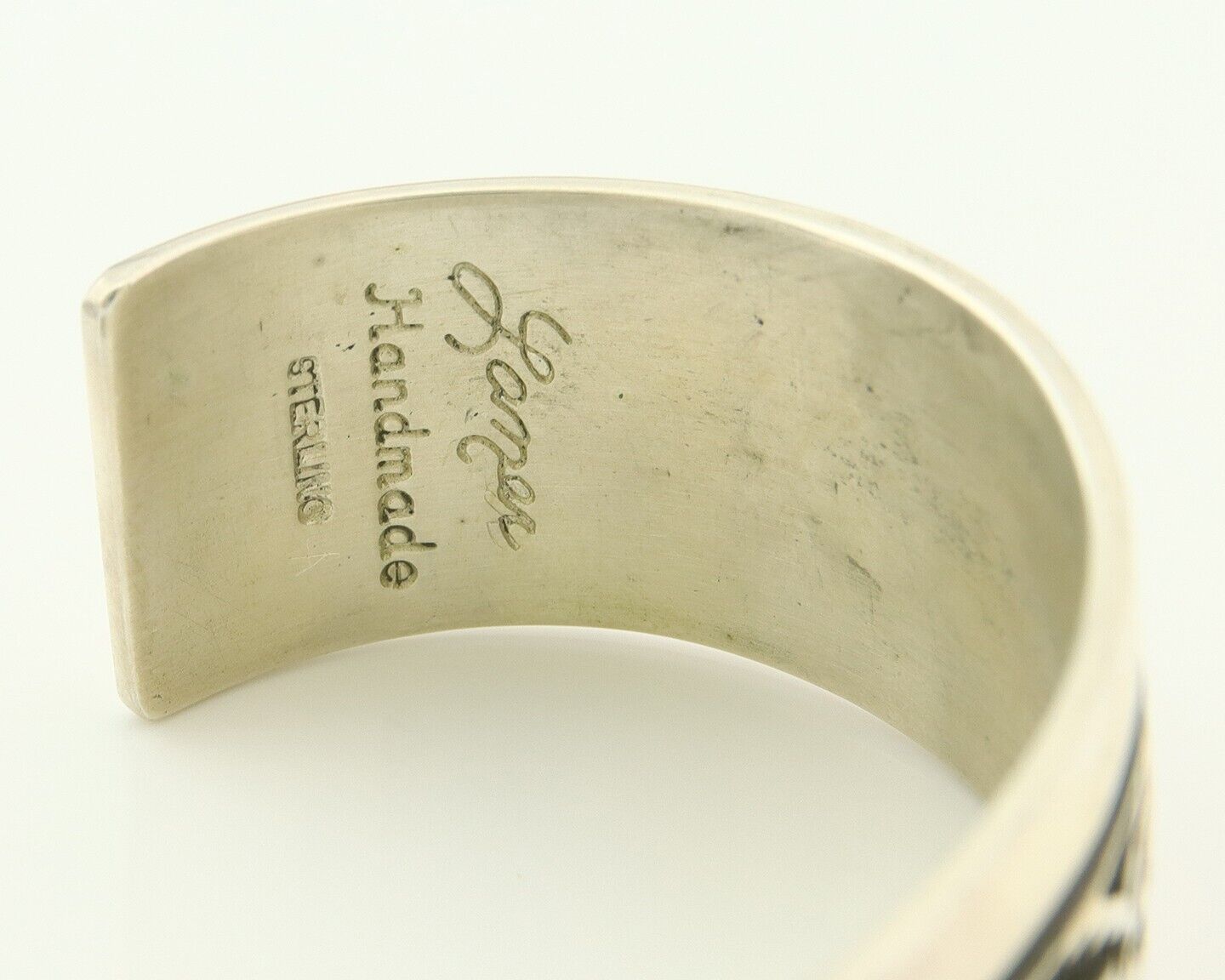 Navajo Bracelet 925 Silver Artist Signed Troy Laner Cuff C.80's