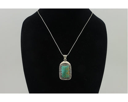 Navajo Necklace 925 Silver Turquoise Native Artist Signed Sunset C.80's