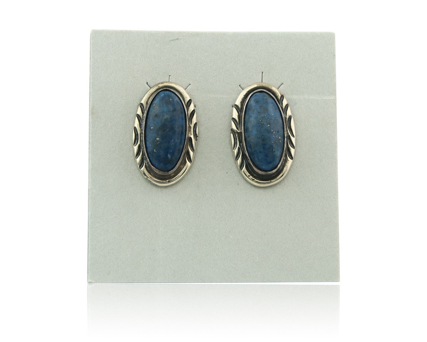 Navajo Dangle Earrings Sterling Silver Lapis Vintage Authentic