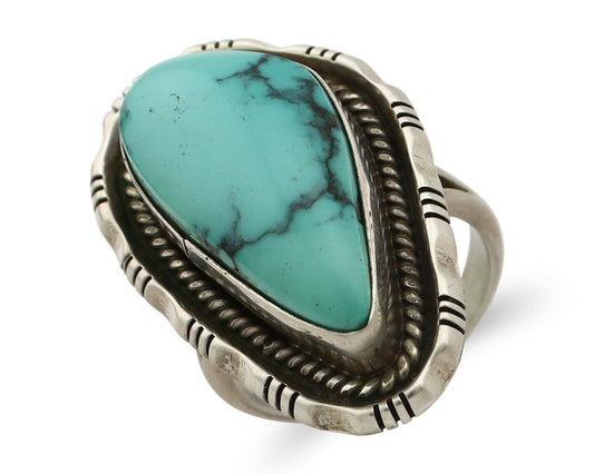 Navajo Ring 925 Silver Tobe Turpen Vault Turquoise Native Artist C.80's