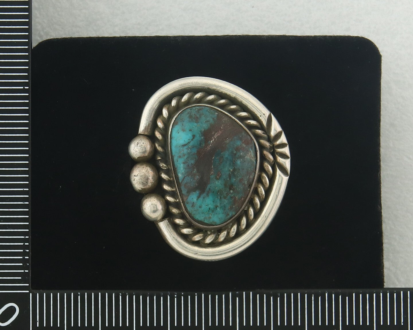 Vintage Ring 925 Sterling Authentic Turquoise Artist Signed Yazzie Size 7.25