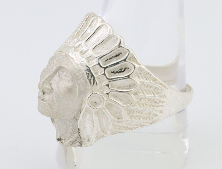 Indian Chief Ring 925 Sterling Silver SOLID CAST 925 STERLING SILVER Size 12