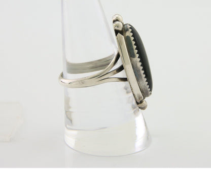 Navajo Handmade Ring 925 Silver Black Onyx Artist Signed SC C.80's
