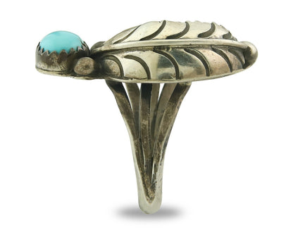 Vintage Navajo Ring 925 Sterling Silver Authentic Turquoise Size 6.5