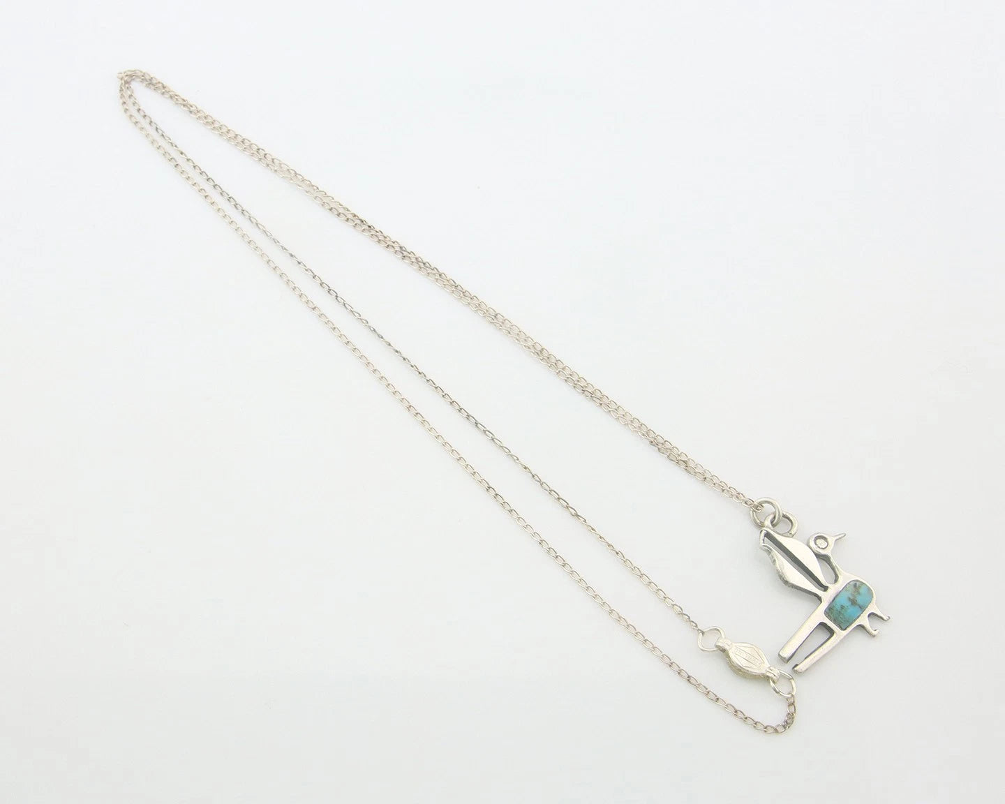 Navajo Necklace Sterling Silver Natural Blue Turquoise Vintage