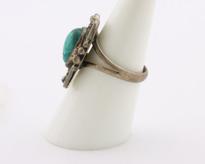 Navajo Ring 925 Silver Blue Turquoise Native American Artist C.80's