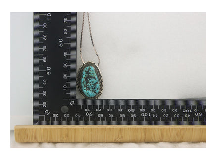 Navajo Sterling silver Necklace Turquosie Authentic Vintage Native American