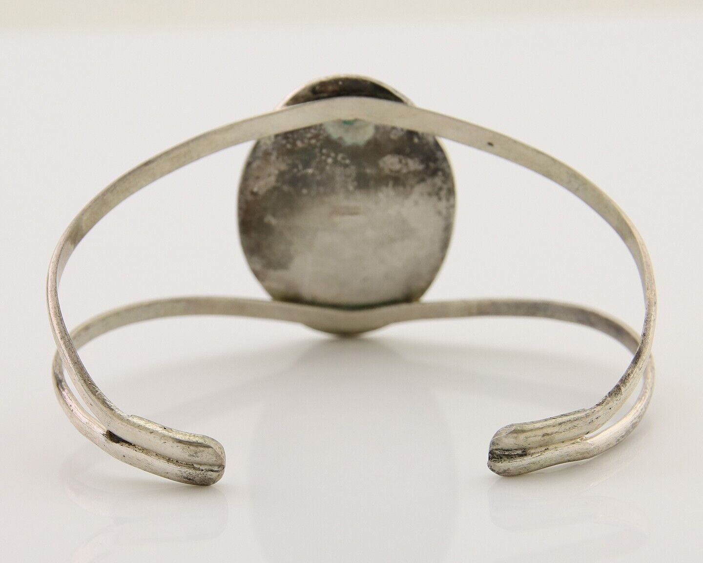Navajo Hand Stamped Cuff Bracelet Turquoise 925 Silver Native American Artist