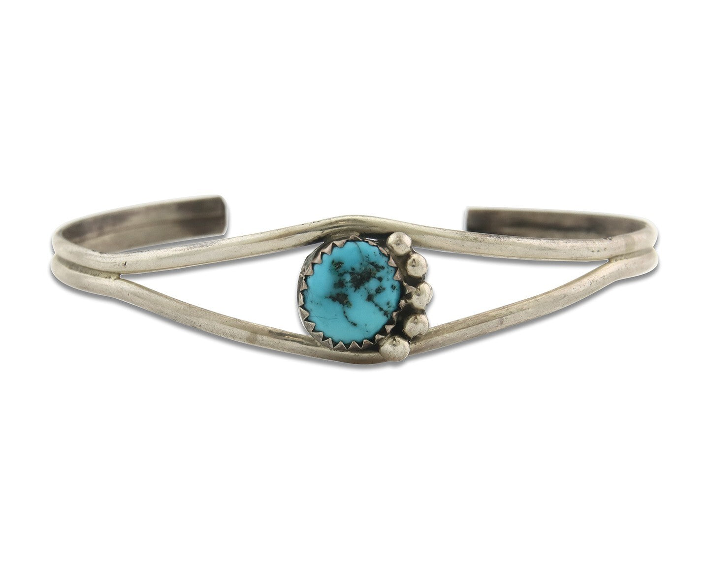 Vintage Navajo Bracelet 925 Silver Blue Turquoise Handmade Signed P
