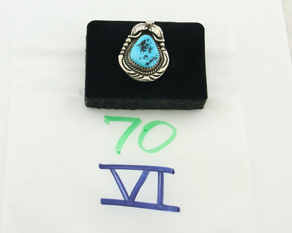 Vintage Navajo Ring Sterling Silver Authentic Turquoise Handmade Size 5.5