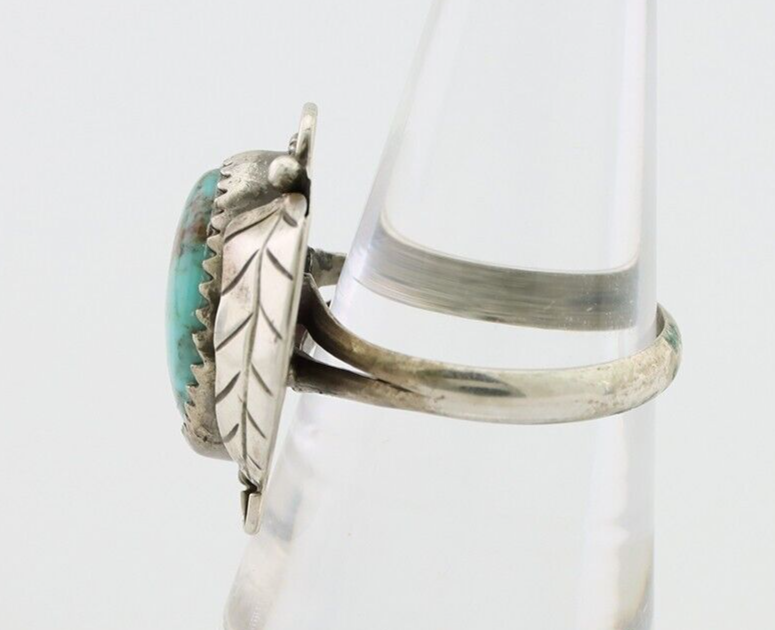 Navajo Handmade Ring 925 Silver Kingman Turquoise Native American Artist C.80's