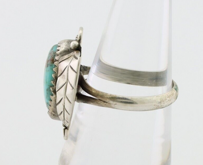 Navajo Handmade Ring 925 Silver Kingman Turquoise Native American Artist C.80's