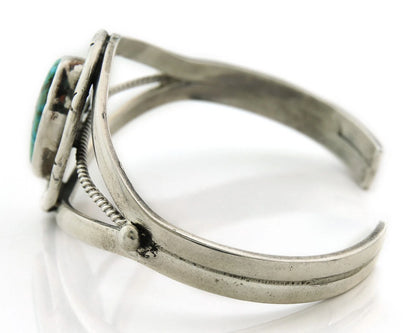 Navajo Cuff Bracelet 925 Sterling Silver Turquoise Vintage Signed Rose Begay