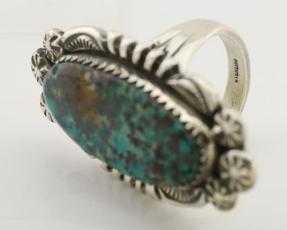 Navajo Ring 925 Silver Natural Blue Turquoise Native American Artist C.80's