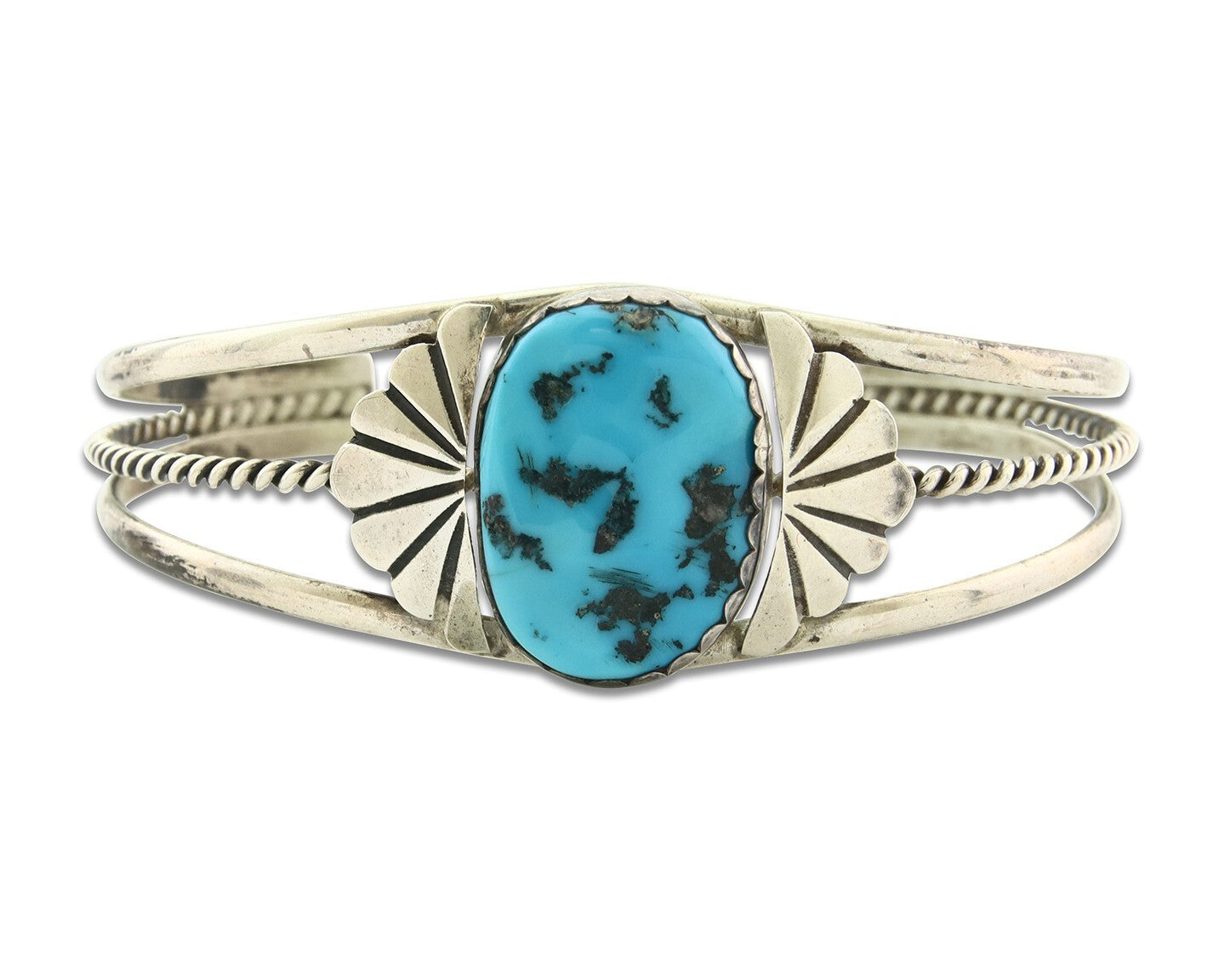 Vintage Navajo Bracelet 925 Silver Blue Turquoise Handmade