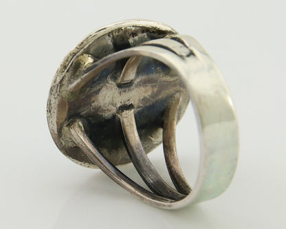 Navajo Handmade Ring 925 Silver Turquoise Native Artist C.80's