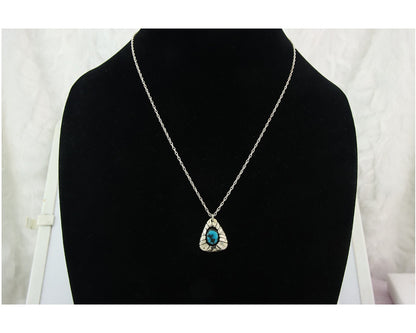 Navajo Sterling Silver Necklace Authentic Turquoise Vintage Handmade