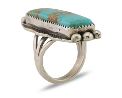 Navajo Hamdmade Ring 925 Silver Southwest Turquoise Signed D C.80's