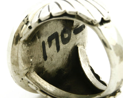 Navajo Ring .925 SOLID Silver China Mountain Turquoise Signed Doug Zachary C.80
