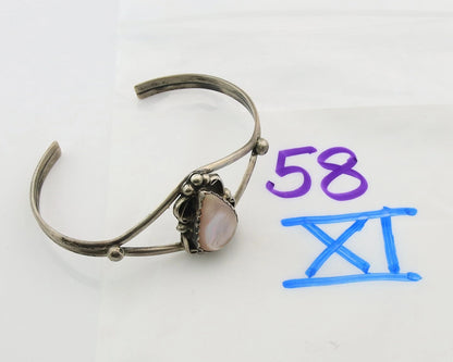 Navajo Cuff Bracelet Sterling Silver Authentic Pink Muscle Native Artist