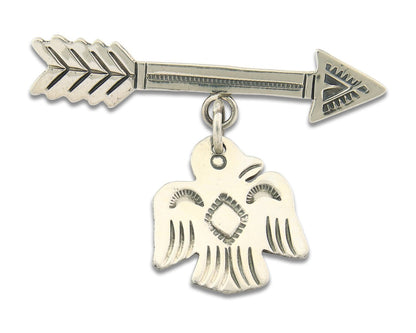 Navajo Pin Sterling Silver Thunderbird Arrow Artist Native American Artist