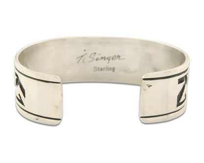Navajo Bracelet 925 Silver Artist Signed Thomas Singer Cuff C.80's