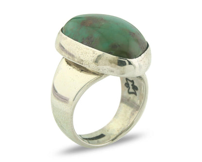 Navajo Ring 925 Sterling Turquoise Handmade Signed M Montoya C.80's Size 7.25