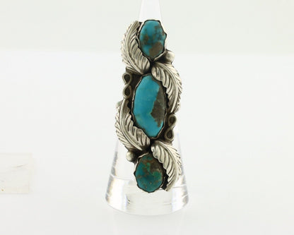 Navajo Ring 925 Silver Natural Blue Turquoise Native American Artist C.80's