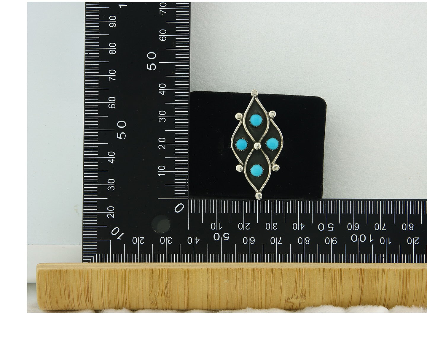 Vintage Zuni Ring 925 Sterling Authentic Natural Turquoise Native Artist Sz 8.25