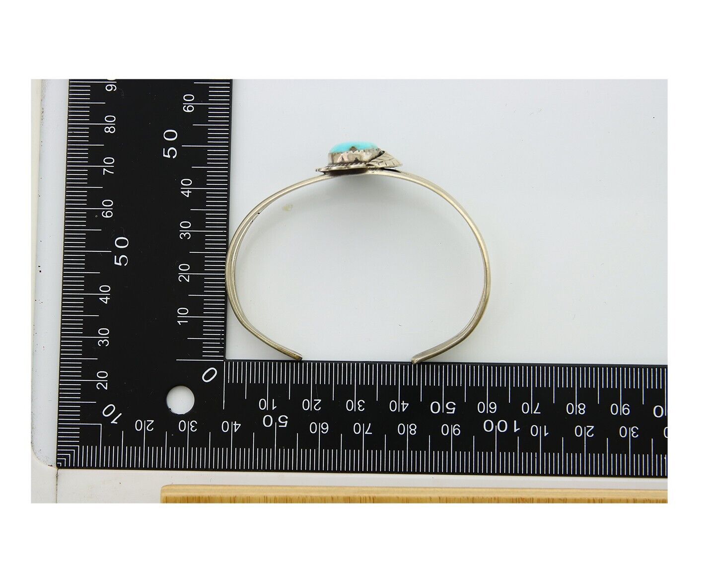 Navajo Cuff Bracelet 925 Silver Turquoise Cuff Native American Artist C.80's